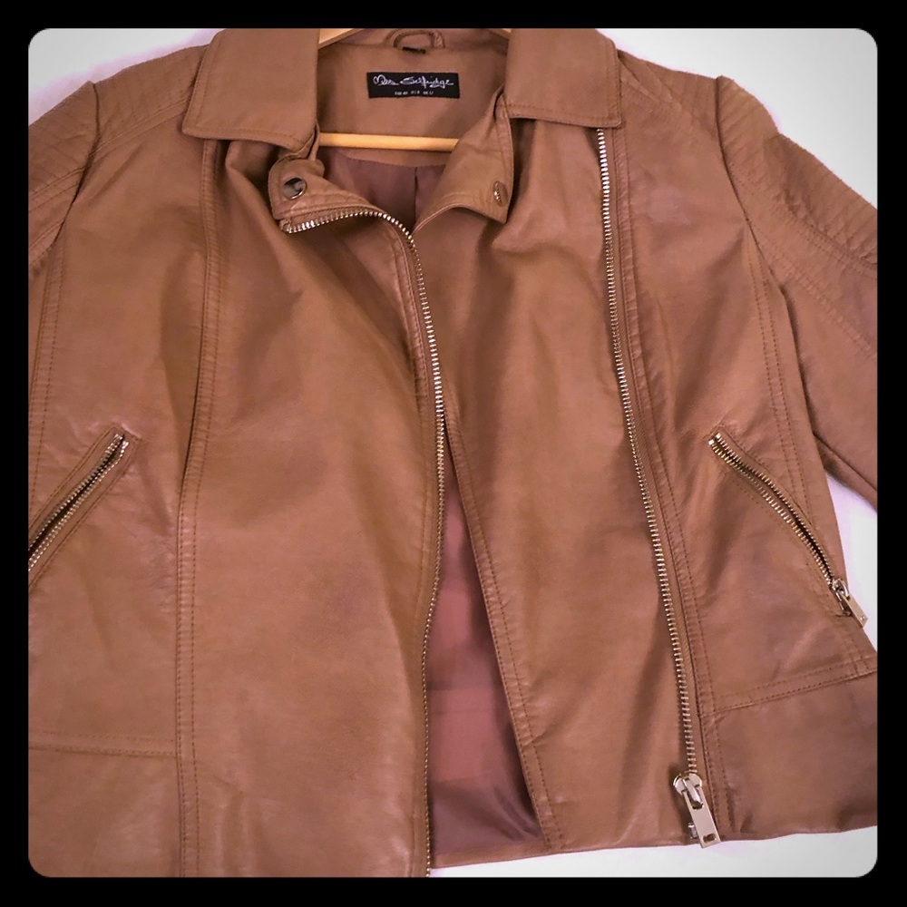 Camel colored leather jacket